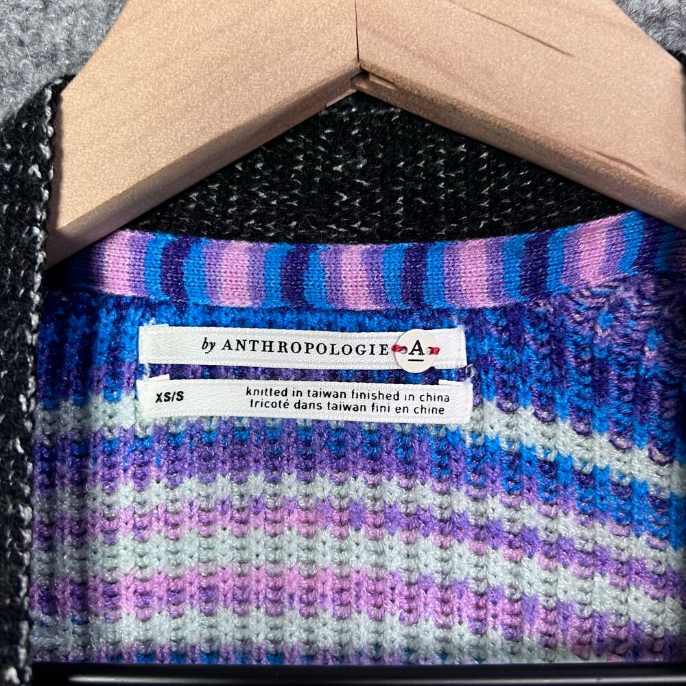 Anthropologie Space-Dyed Longline‎ Cardigan Multi color Size XS/S - Picture 8 of 10